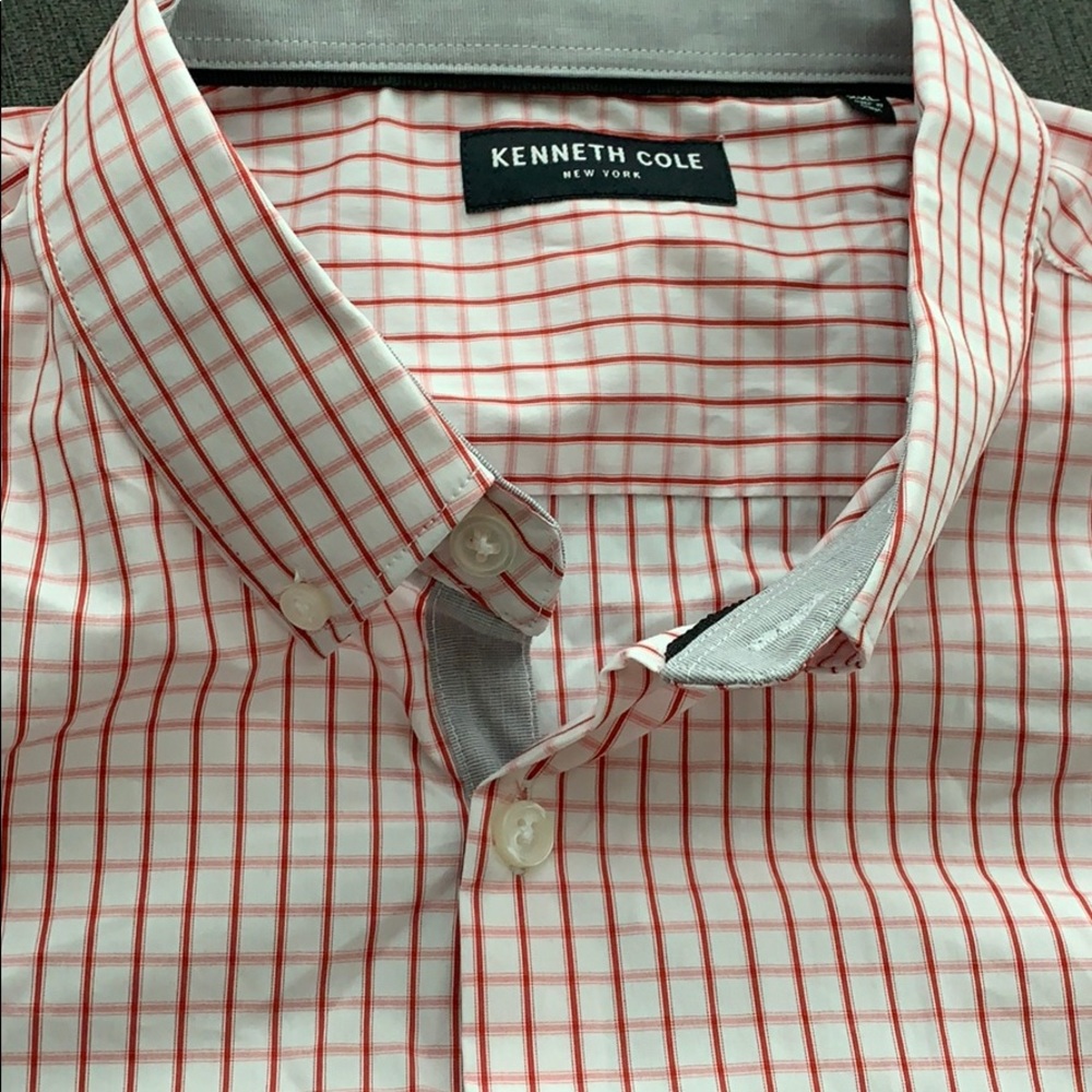 Kenneth Cole XXL Red Plaid Dress Shirt